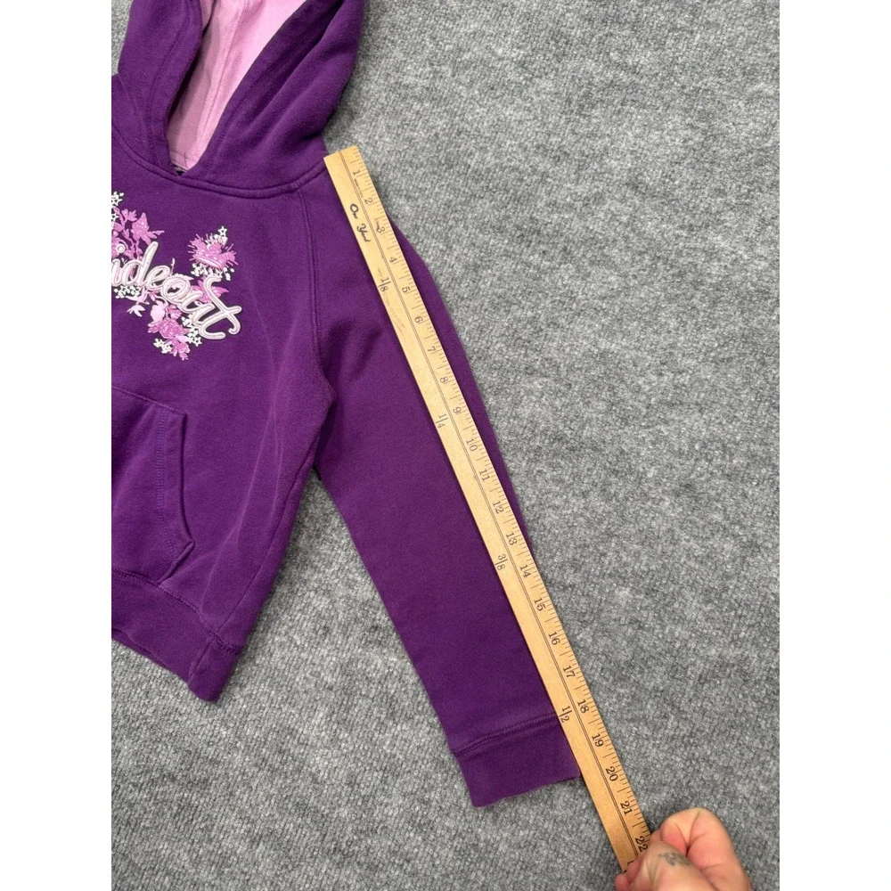 Sideout Girls Purple‎ Floral Graphic Pullover Hoodie Sweatshirt Kids Large 12/14